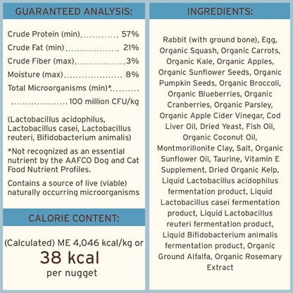 Primal Freeze Dried Raw Cat Food Nuggets Rabbit, Complete & Balanced Meal or Topper, Premium, Healthy, Grain Free, High Protein Raw Cat Food with Probiotics (5.5 oz)