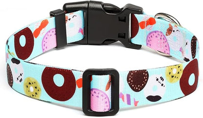 Mercano Adjustable Dog Collar - Special Design Patterns, Soft Nylon Comfortable Durable Pet Collar for Small Medium Large Dogs (XS, Blue Cookie)