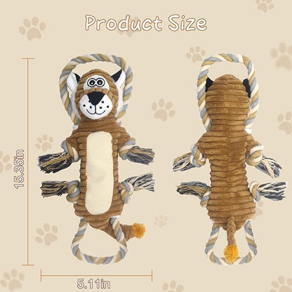 Lion Squeaky Dog Toy – Plush Tug & Chew Stuffed Toy for Small, Medium & Large Dogs