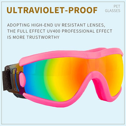 Small Dog Sunglasses with Adjustable Strap UV Protection, Winproof Puppy Sunglasses, Suitable for Dogs Eyes Protection，Soft Dog Goggles