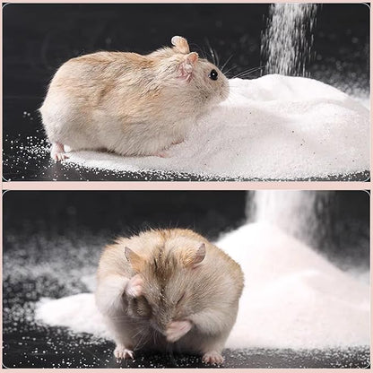 DR.DUDU Hamster Bath Sand, 6.6lb Dust Free Desert Sand or Potty Litter Sand for Hamster Chinchillas Gerbil Syrian Mice Small Animals (White)