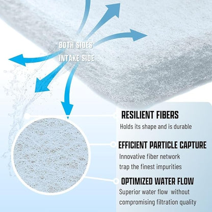 Premium Aquarium Filter Media Pad - Cut-to-Fit Roll, Fresh and Saltwater Safe, Blue & Dye-Free Options, Made in USA (Dye Free, 12"x120" (10 ft) x 0.75")