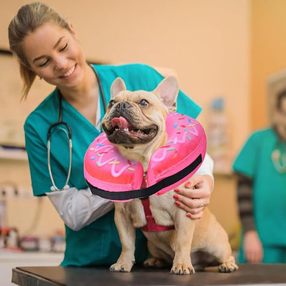 Katoggy Inflatable Dog Cone Collar for Small Medium Large Dogs and Cats, Soft Adjustable Blow up Donut E-Collar for Post-Surgery Use