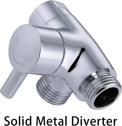 G-Promise Dog Shower Sprayer Attachment for Fast and Clean Pet Showering, Multifunctional Shower, Metal Diverter, 118 Inch Extra Long Hose, No Drill Hook, Dog Washing-Bathroom (Chrome)