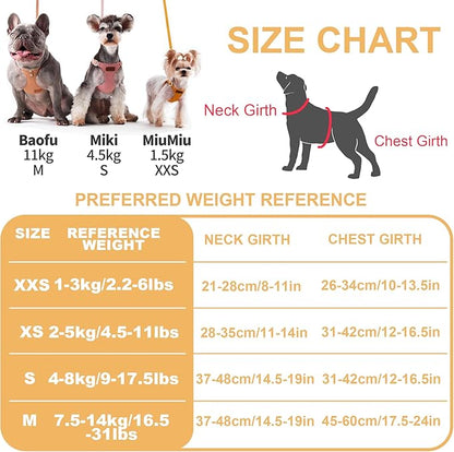 Puppytie No Pull XXS Puppy Harness with Multifunction Dog Leash,Soft Adjustable No Choke Escape Proof Pet Harness Vest,Yellow,XXS