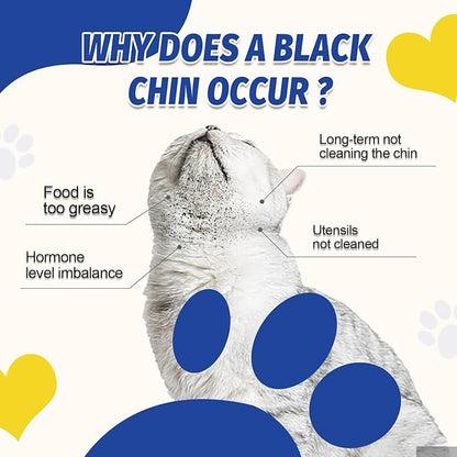 Cat Black Seed Cleaner,Remove Cat Chin Blackheads,Cat Acne Chin Treatment,2-in-1 Wash and Brush,Cruelty-Free and Freshness 5.07 fl.oz