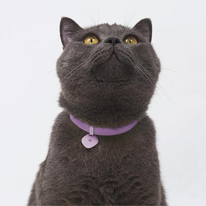 Safety Cat Collar and ID Tag Set - Elastic Quick Release, Non Breakaway Cat Collar Personalized Anodized Aluminum Engraved Pet Name Tag, Lightweight for Kitten Small Large Cats