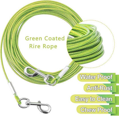 Tie Out Cable for Dogs,20FT Dog Leads,Heavy Duty Tie Out Cable for Large Dogs Up to 125lbs,Durable Dog Runner Tether Line for Outdoor,Yard