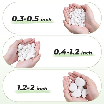 SIDONG 10 lbs White River Rocks, 1.2-2 Inches Matte Pebbles for Indoor Plants, Aquarium Rocks Used in Fish Tank, Decorative Stones for Plants, Vases, Home Décor, Crafting, Garden Landscaping
