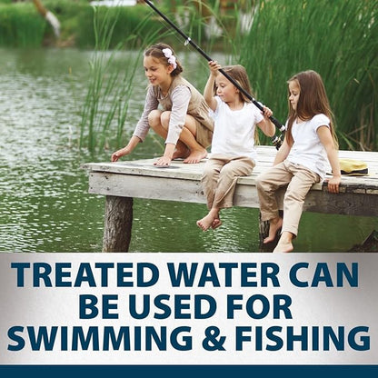 Airmax Pond Dye Plus, Twilight Blue Colorant & Natural Beneficial Bacteria, Large Pond & Lake Water Clarifier & Color Treatment, Shade Plants & Algae from Sunlight, Fish & Livestock Safe, 1 Gallon
