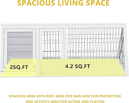 Wooden Quail Cage Indoor Outdoor,A-Frame Quail Coop,Triangle Rabbit Hutch with 2 Doors & Ventilating Wire for Small Animals,Sold by XilishppEcxEco (Grey)