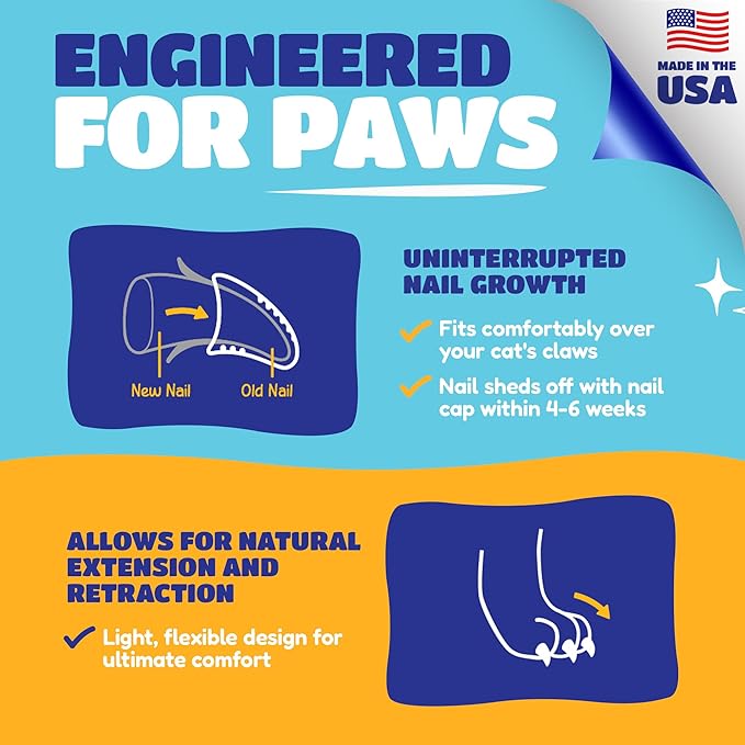 Soft Claws Safe Scratch-Free Solution for Cats - CLS (Cleat Lock System), Size: Medium, Color: Pink Sparkle