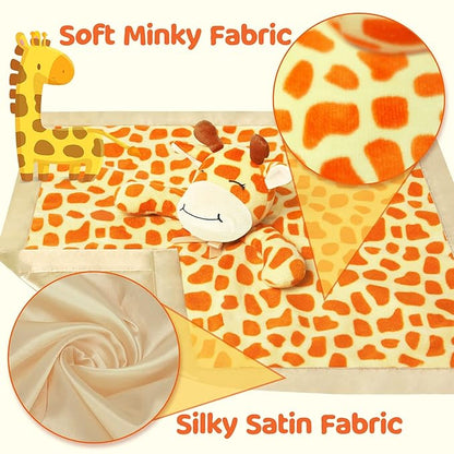 Pro Goleem Giraffe Loveys for Babies Soft Security Blanket Snuggle Toy Stuffed Animal Blanket Unisex Baby Lovie Baby Gifts for Infant and Toddler 16 Inch