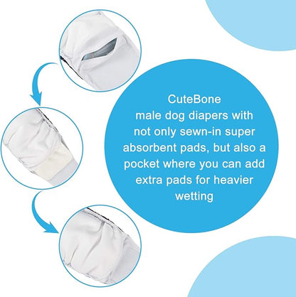 CuteBone Dog Diapers Male Medium for Christmas DM16M