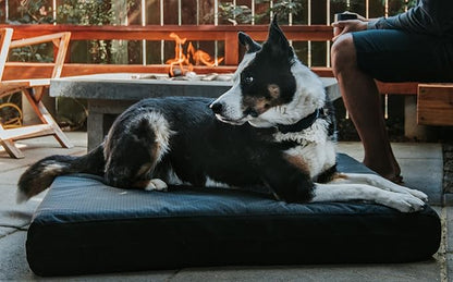 K9 Ballistics Tough Ripstop Orthopedic Rectangle Dog Bed Removable Washable Cover, Solid Orthopedic Foam for X-Large Dogs 54"x38", Obsidian Black