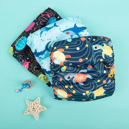 CuteBone Dog Diapers Male Washable Belly Band for Male Dogs Wraps 3pcs a Pack DM28M