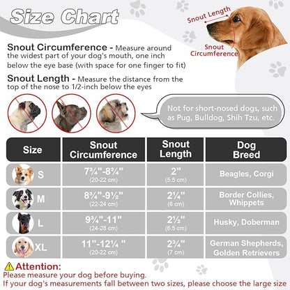 Dog Muzzle, Soft Air Mesh Muzzle for Small Medium Large Dogs Anti Biting Barking Chewing Scavenging, Breathable Adjustable Loop Pets Muzzle with Front Opening Design Allows Panting Drinking (Black,XL)