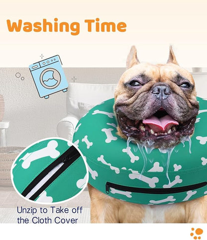 Supet Inflatable Dog Cone Collar Alternative After Surgery, Doggie Neck Donut Collar Recovery ECollar for Post Surgery, Soft Dog Cone for Small Medium Puppies Cats