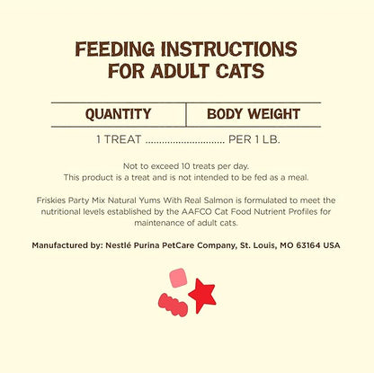 Purina Friskies Party Mix Cat Treats (Natural YUMS Salmon, 2.1 Ounce (Pack of 6))
