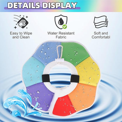 KOOLTAIL Cat Cone Collar, Adjustable Soft Comfortable Cat Recovery Collar to Stop Licking, Foldable Donut Water Resistant Pet Cone for Small Large Cats Kittens After Surgery Flower M