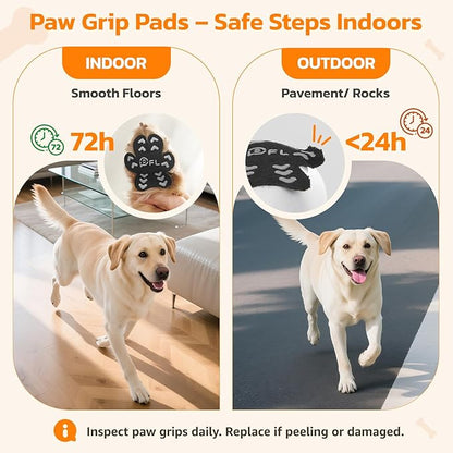 Anti-Slip Dog Paw Protector Pads for Senior Dogs, Dog Paw Pink Stickers with Strong Traction on Hardwood Floor, Dog Essentials,12sets(48pcs) S(4-10lbs)