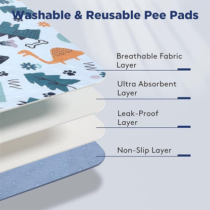 Washable Pee Pads for Dogs, Extra Large 60"x48" Super Absorbent Reusable Training Dog Pads, 100% Waterproof Non-Slip Dog Pee Pads Whelping Pads Dog Playpen Pads Extra Dog Pads Dog Mat Pet Pads