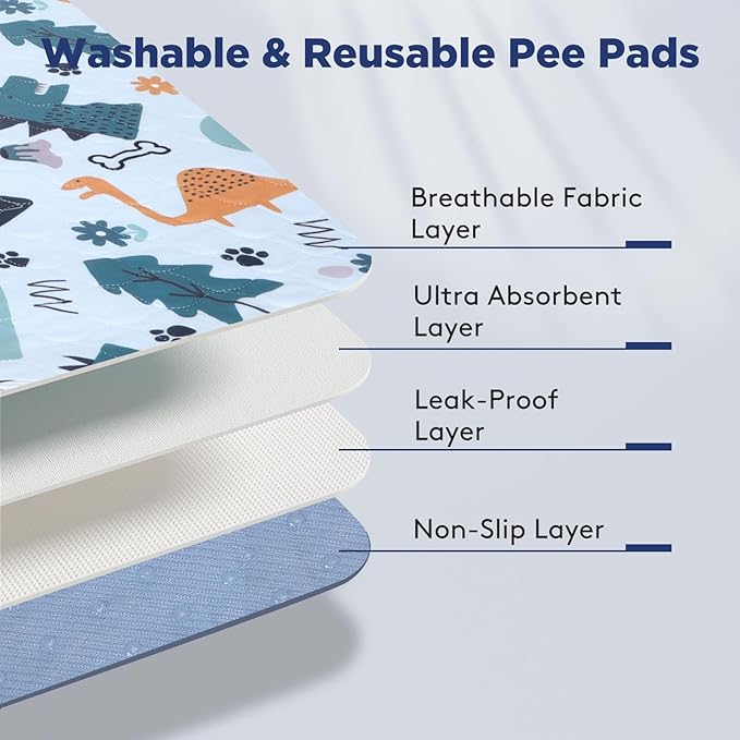Washable Pee Pads for Dogs, 2 Pack Large 41"x41" Super Absorbent Reusable Pads for Dog Training Pads, 100% Waterproof Non-Slip Pee Pads Whelping Pads Dog Playpen Pads Crate Mat Bed Pads Dog Products