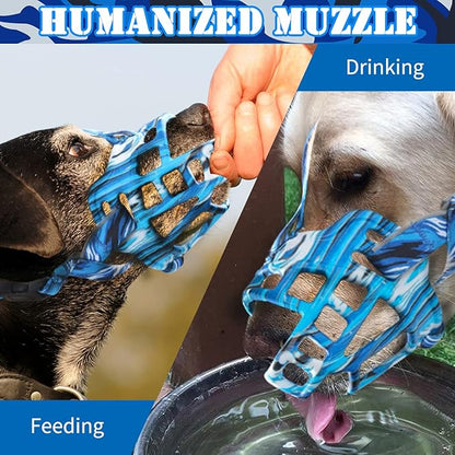 BARKLESS Dog Muzzle, Silicone Basket Muzzle for Small Medium Large Dogs, Soft Cage Mouth Cover Prevent Biting Chewing, Allow Drinking Panting, Suitable for German Shepherd