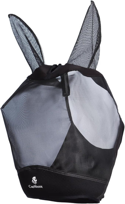 Horse Fly Mask Large Space Breathable UV Protection Equine Mask with Reflective Features on Ears Mars Black M