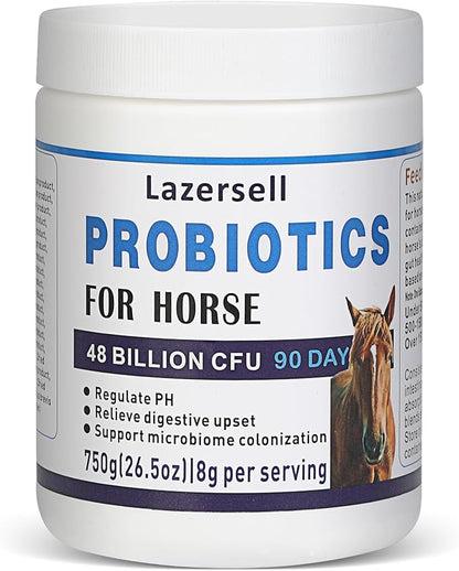 Probiotics for Horses Dietary Supplement, All-Natural Digestive System Maintenance Formula Equine Digestion Support Horse Health Supplements (90 Days)