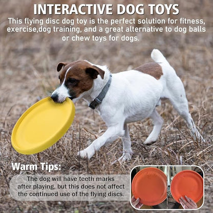 Rubber Flying Disc Dog Toy – 9.25" Puncture-Resistant Fetch Disc for Large Dogs