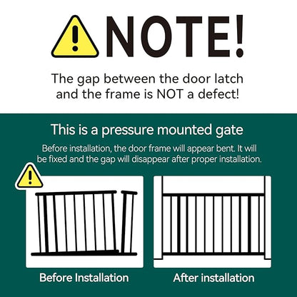 Mom's Choice Award Winner-BABELIO 26-40 Inch Metal Baby Gate with Wood Pattern, Easy Install Pressure Mounted Dog Gate, Ideal for Stairs and Doorways, with Wall Protectors and Extension Kits