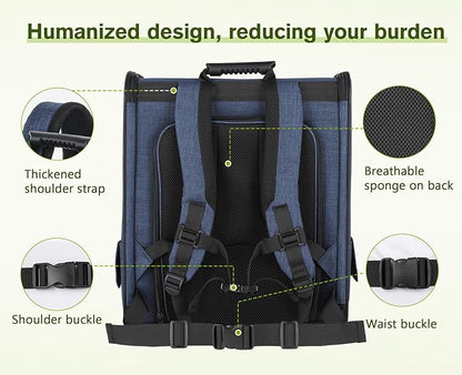 Pecute Pet Carrier Backpack, Dog Carrier Backpack, Expandable with Breathable Mesh for Small Dogs Cats Puppies, Pet Backpack Bag for Hiking Travel Camping Outdoor Hold Pets Up to 17 Lbs