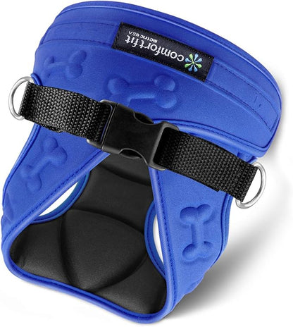 Comfort Fit Dog Harness No Pull with 2 Leash Clips Step in Harness for Small Sized Dogs Soft Padded Comfortable All Weather Dog Vest with Easy Control Adjustable Buckles for Dogs & Puppies – Blue XS