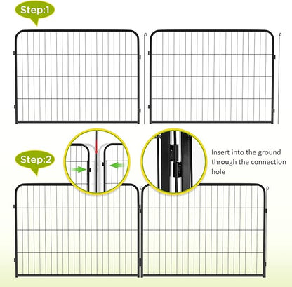 BestPet | Dog Playpen | 24 Inch, 6 Panels | Heavy Duty Metal Pet Exercise Pen | Indoor Outdoor Fence Panels | Rust-Resistant, Removable, Tool-Free Setup | Anti-Skid, Expandable Design
