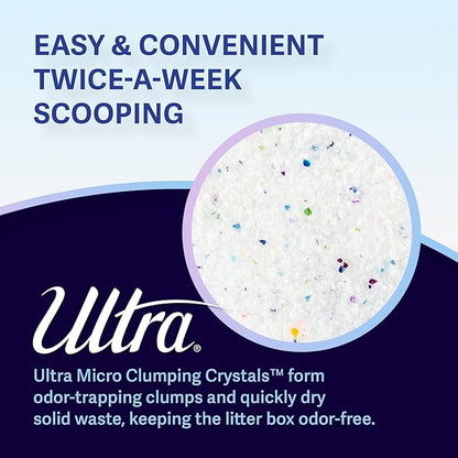 Ultra Clumping Micro Crystals Premium Cat Litter - Dust Free, Soft on Paws, Fragrance Free - 15 Lbs. Total (3pk of 5 Lbs.)