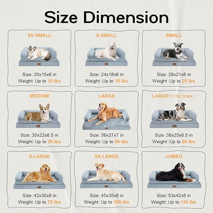 Small Dog Bed Waterproof Orthopedic Dog Beds for Small Dogs Cats Comfy Cat Bed with Washable Removable Cover