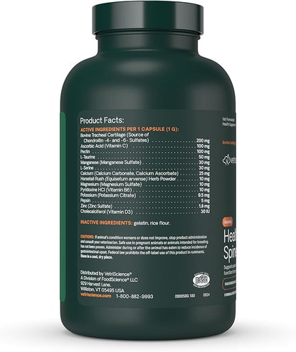 VetriScience Healthy Spine & Disc Easy-Open Capsules, Back & Spinal Support Chondroitin & Taurine Supplement for Dogs, Perfect for Dachshunds, Corgis, Frenchies & More, 180 Count