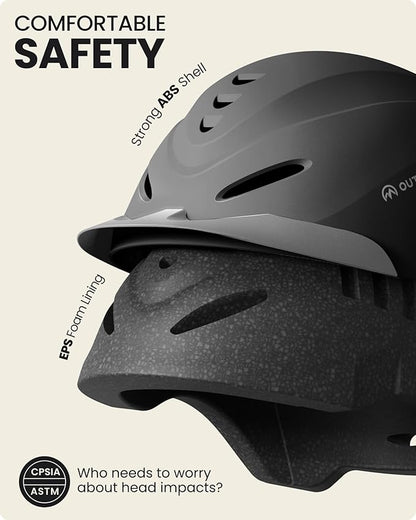 OutdoorMaster Equestrian Helmet, Horse Riding Helmet with Sun Visor and Excellent Ventilation, Adjustable Safe Helmet for Men, Women & Youth
