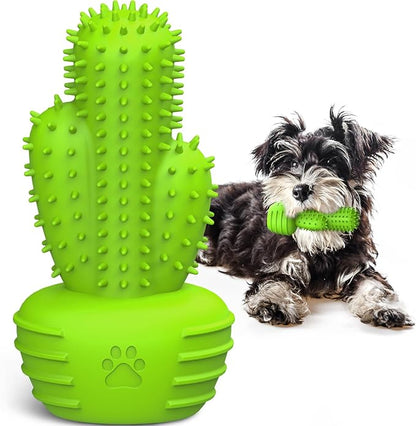 Rubber Squeaky Dog Toothbrush Chew Toy – Teeth Cleaning, Puppy-Safe