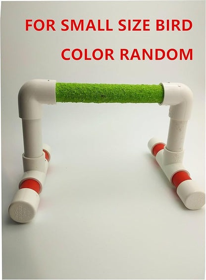 Hypeety Small Bird Parrot Stand Perch Table Top Stand Playground Grind Perch Swing Training Playstand Exercise Chew Toys for Budgies Parakeet Cockatiel Conure Finch (Perch, M)