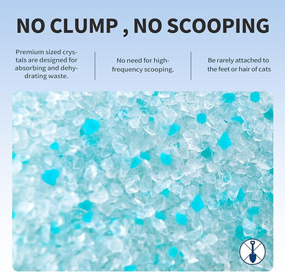 Cat Litter Crystals No Clumping Odor Control Kitty Litter Non-Clumping No scooping Low Dust, Low Tracking, Dehydrates Waste Cologne- 8.6 lbs (2 x 4.3 lb Packs)