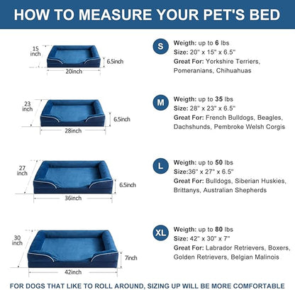 WNPETHOME Dog Beds for Large Sized Dogs, Washable Orthopedic Dog Couch Sofa Bed with Waterproof Lining & Non-Skid Bottom for Pet Sleeping