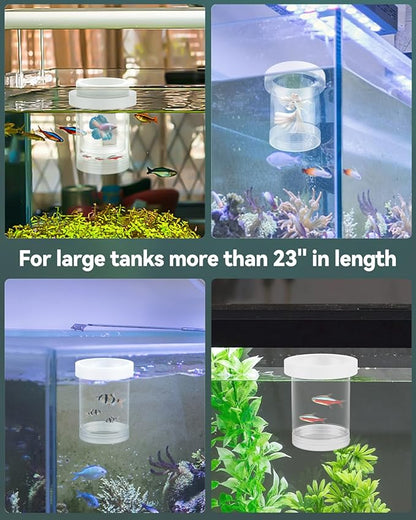 Pawfly Large Breeder Box for Fish Tank, Floating Guppy Breeder Box, Plastic Hatchery Incubator Isolation Box for Shrimp Betta Clownfish, Baby Fish Separator for Aquarium