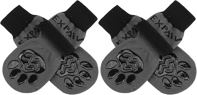 EXPAWLORER Anti-Slip Dog Socks,Dog Boots&Paw Protectors to Prevent Licking,Dog Shoes for Hot/Cold Pavement, Double Sides Non-Skid Traction Control on Hardwood Floor for Senior Dogs