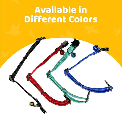 BirdsBeSafe® Break Away Cat Collar with Bell, Reflective Thread for Night Visibility, Comfortable Elastic Stretch Cat Collar to Protect Cat from Getting Stuck in The Garden.
