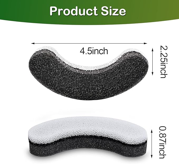 Cat Water Fountain Filter,Arc-Shaped Sponge Activated Carbon Cat Fountain Filters Replacement Filter Compatible WF050 & WF100 Automatic Pet Water Fountain(6 Pack)
