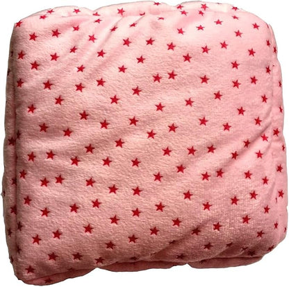 WOWOWMEOW Guinea Pig Cave Bed Small Animals Warm Cage Hanging Bed for Rat, Chinchilla, Hedgehog, Rabbit (M, Star-Pink)