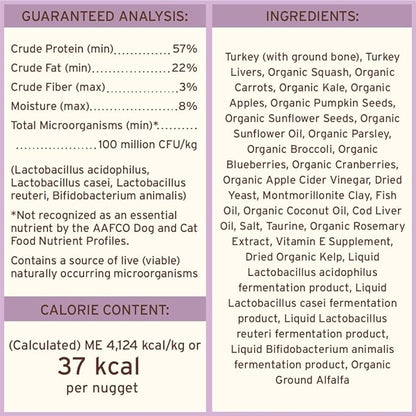 Primal Freeze Dried Raw Cat Food Nuggets Turkey, Complete & Balanced Meal or Topper, Premium, Healthy, Grain Free, High Protein Raw Cat Food with Probiotics (5.5 oz)