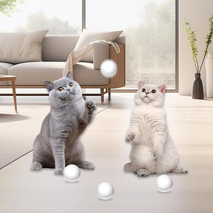 Cat Ball Toy Cat Track Balls Replacement Track Balls for Turbo Round Scratcher Toy (4 pcs), White